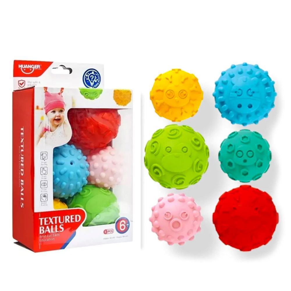 SET 6 PELOTAS SENSORIALES TEXTURAS PARA BEBÉ